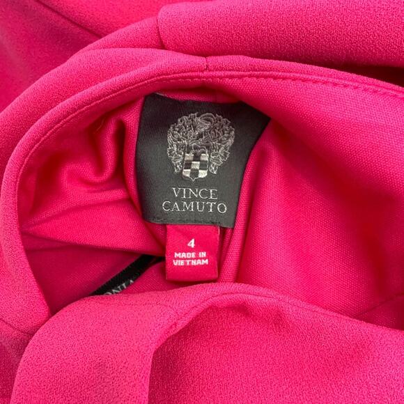 Vince Camuto Hot Pink Sleeveless V Neck Twist Back Dress Size 4 NWT - Picture 10 of 10